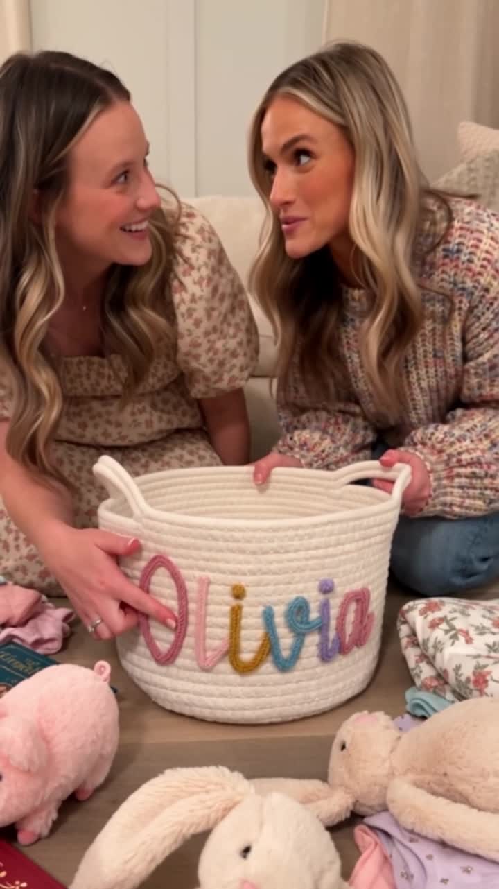 Personalized Baby Knits basket in cinematic advertisement